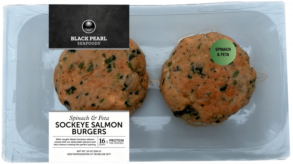 black peral seafood stuffed atlatic salmon burgers