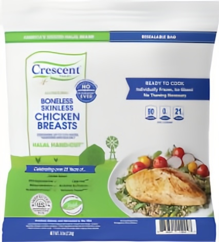 crescent boneless skinless chicken breast with halal mark